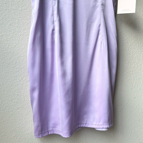 NWT superdown Shelbi Tie Back Mini Dress in Lavender Purple Satin Bodycon Sz M - Picture 6 of 15